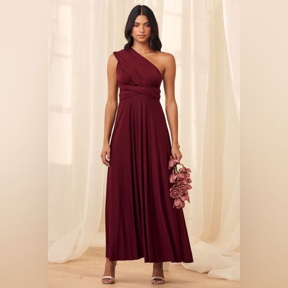 Lulus Dresses & Skirts - Nwot Lulu’s Tricks of the Trade Burgundy Maxi Dress